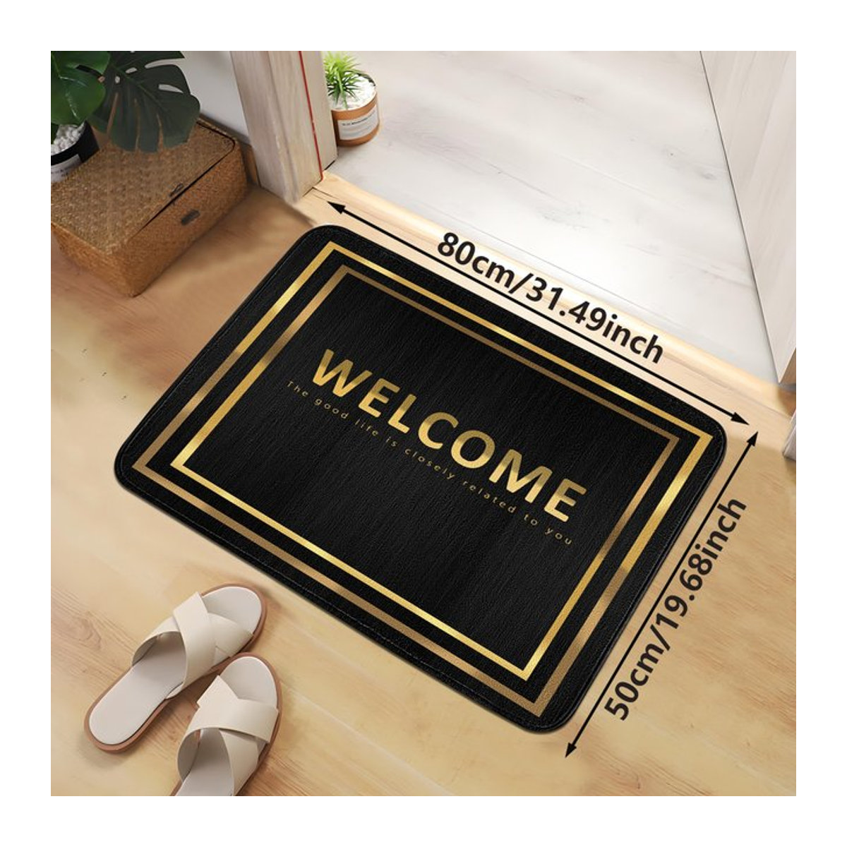 Doppelseitige Fußmatte mit Schwarz-Gold-Muster für Küche und Schlafzimmer - Bild 1