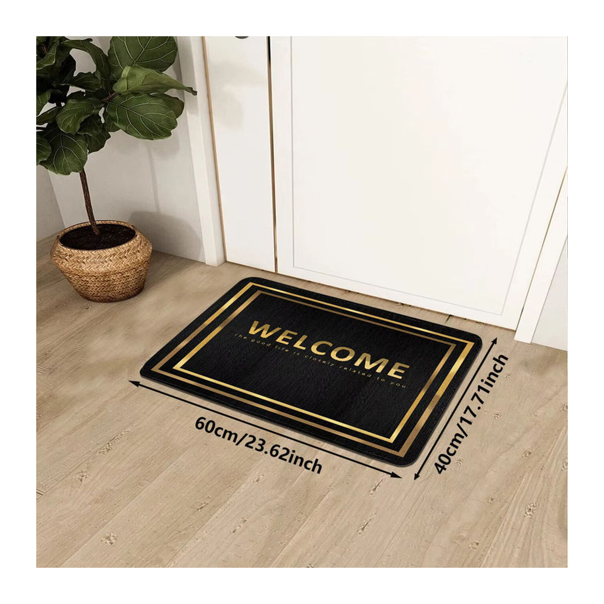 Doppelseitige Fußmatte mit Schwarz-Gold-Muster für Küche und Schlafzimmer - Bild 2