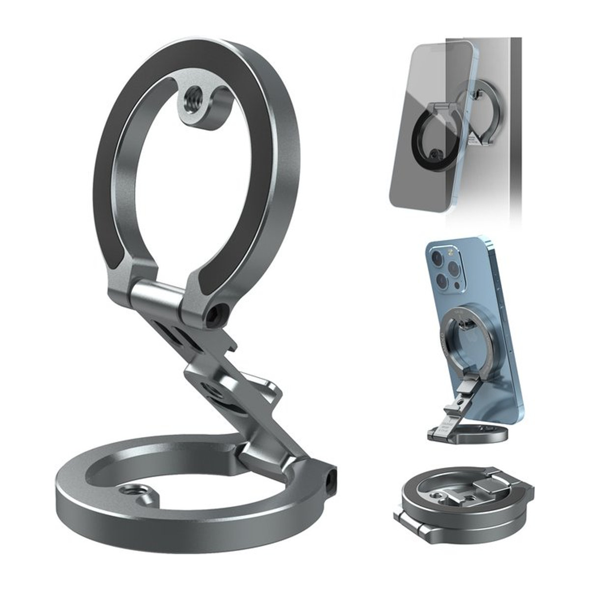 Doppelseitiger magnetischer Telefonhalter mit 1/4"-20 Kaltschuh für MagSafe iPhone und Android sowie Stativ und Gym-Nutzung - Bild 1
