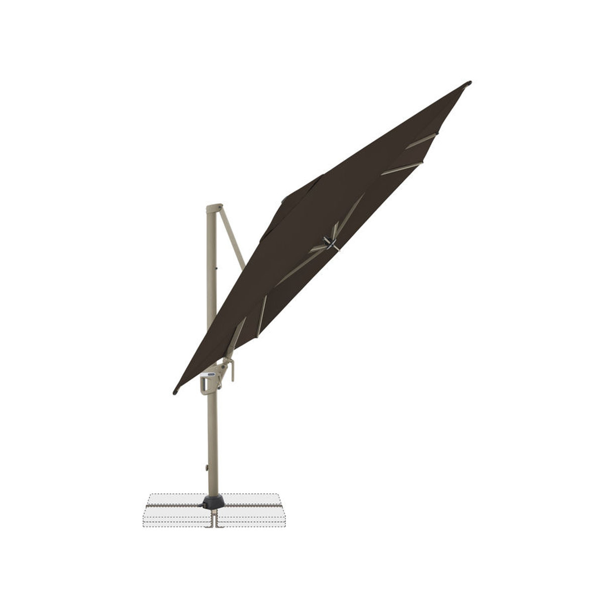 Doppler Ampelschirm Active Side Edition in Braun mit Polyesterbespannung, B/T: 260 x 350 cm - Bild 2