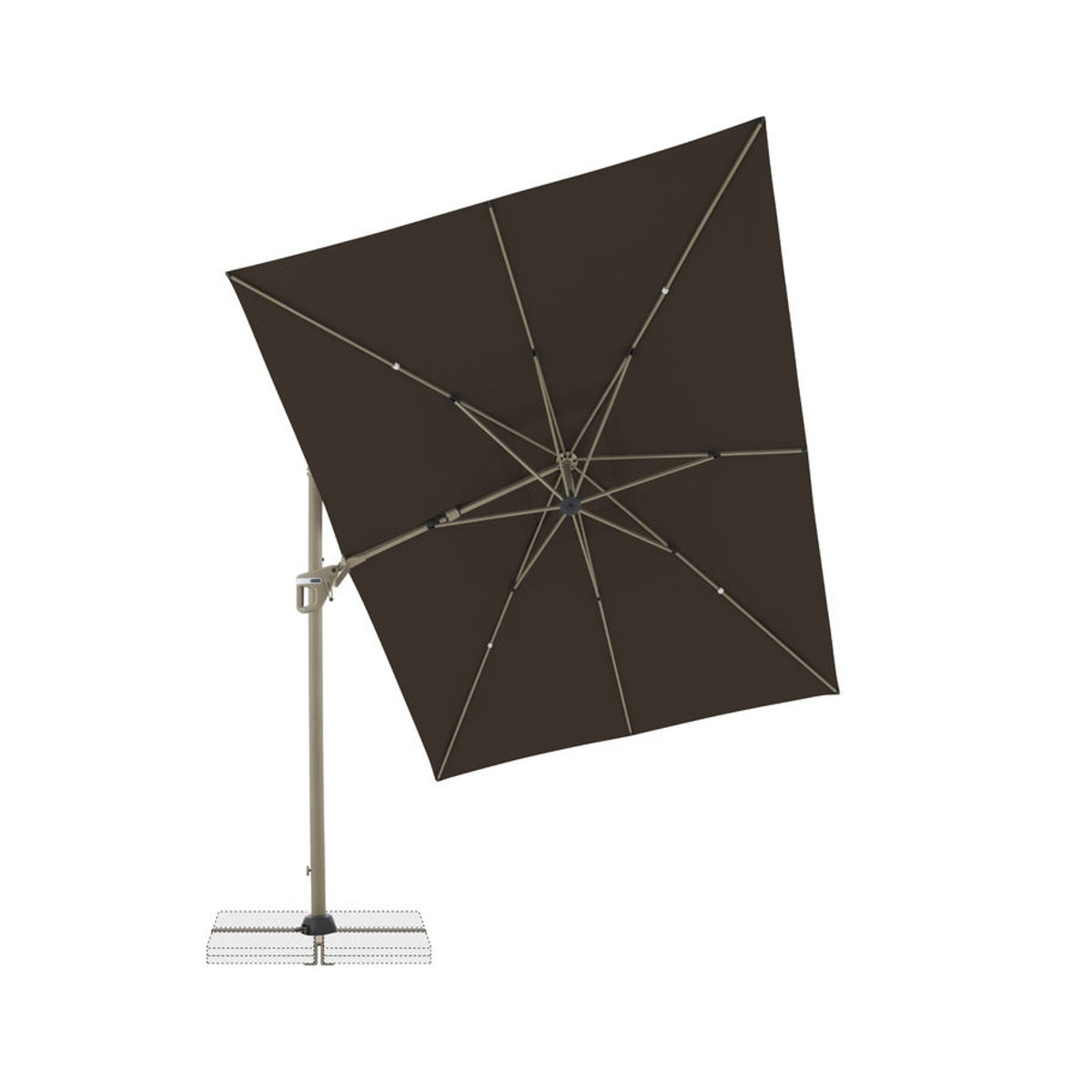 Doppler Ampelschirm Active Side Edition in Braun mit Polyesterbespannung, B/T: 260 x 350 cm - Bild 4