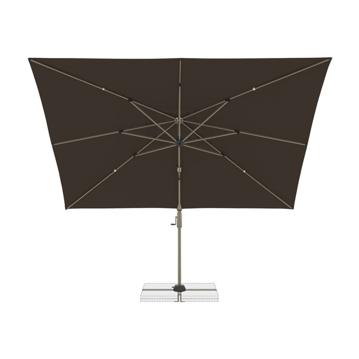 Doppler Ampelschirm Active Side Edition in Braun mit Polyesterbespannung, B/T: 260 x 350 cm - Bild 5