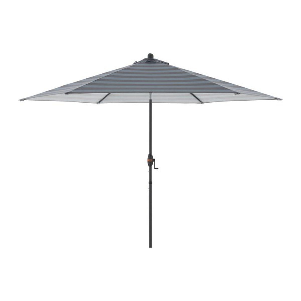 Doppler myZone Sonnenschirm mit Mittelmast und Auto Tilt Funktion, sechseckig, Blockstreifen anthrazit/grau, Durchmesser: 305 cm - Bild 1