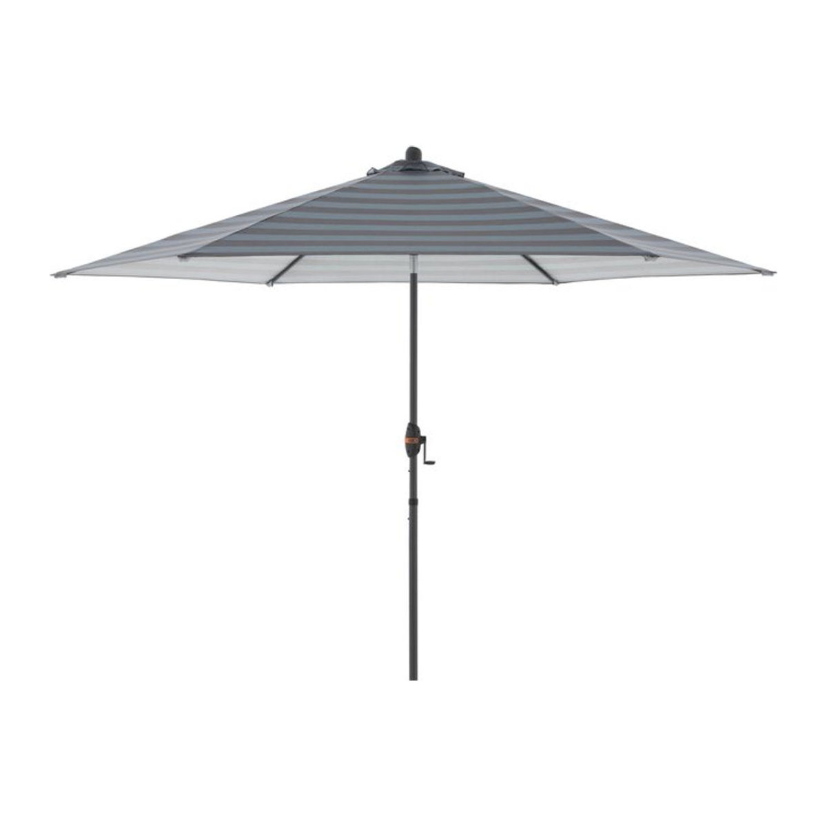 Doppler myZone Sonnenschirm mit Mittelmast und Auto Tilt Funktion, sechseckig, Blockstreifen anthrazit/grau, Durchmesser: 305 cm - Bild 2