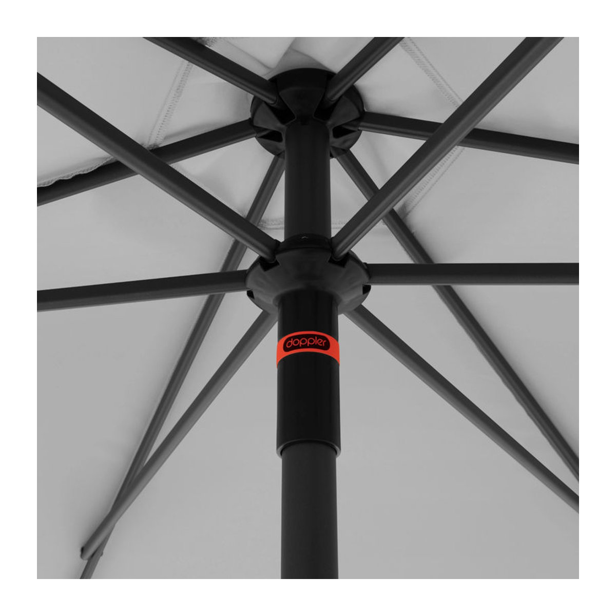 Doppler myZone Sonnenschirm Push Up, grau, Durchmesser: 300 cm - Bild 3