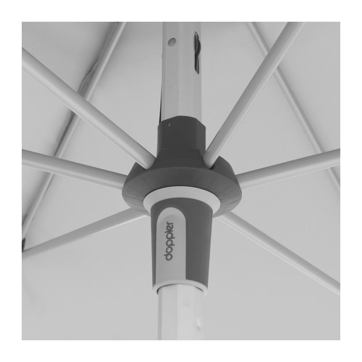 Doppler Sonnenschirm Expert Auto Tilt in Grau mit Aluminiumgestell und Polyesterbezug, B: 220 cm, T: 140 cm - Bild 2