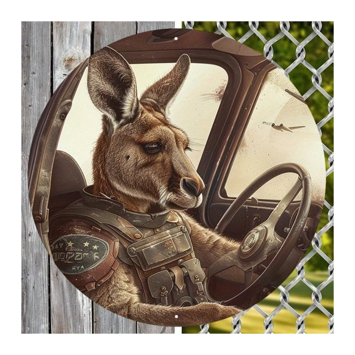 DormHippieKangarooWreath Aluminium Kranz mit Känguru-Motiv in Bohemian-Stil, mehrfarbig, von CIFBUY - Bild 1