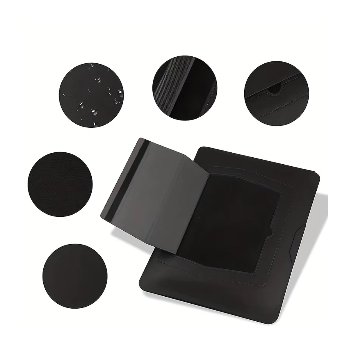 Dormin Leder-Laptop-Hülle in Grau mit verstellbarem ergonomischem Ständer und minimalistischem Design für 13,3 bis 15,6 Zoll - Bild 5
