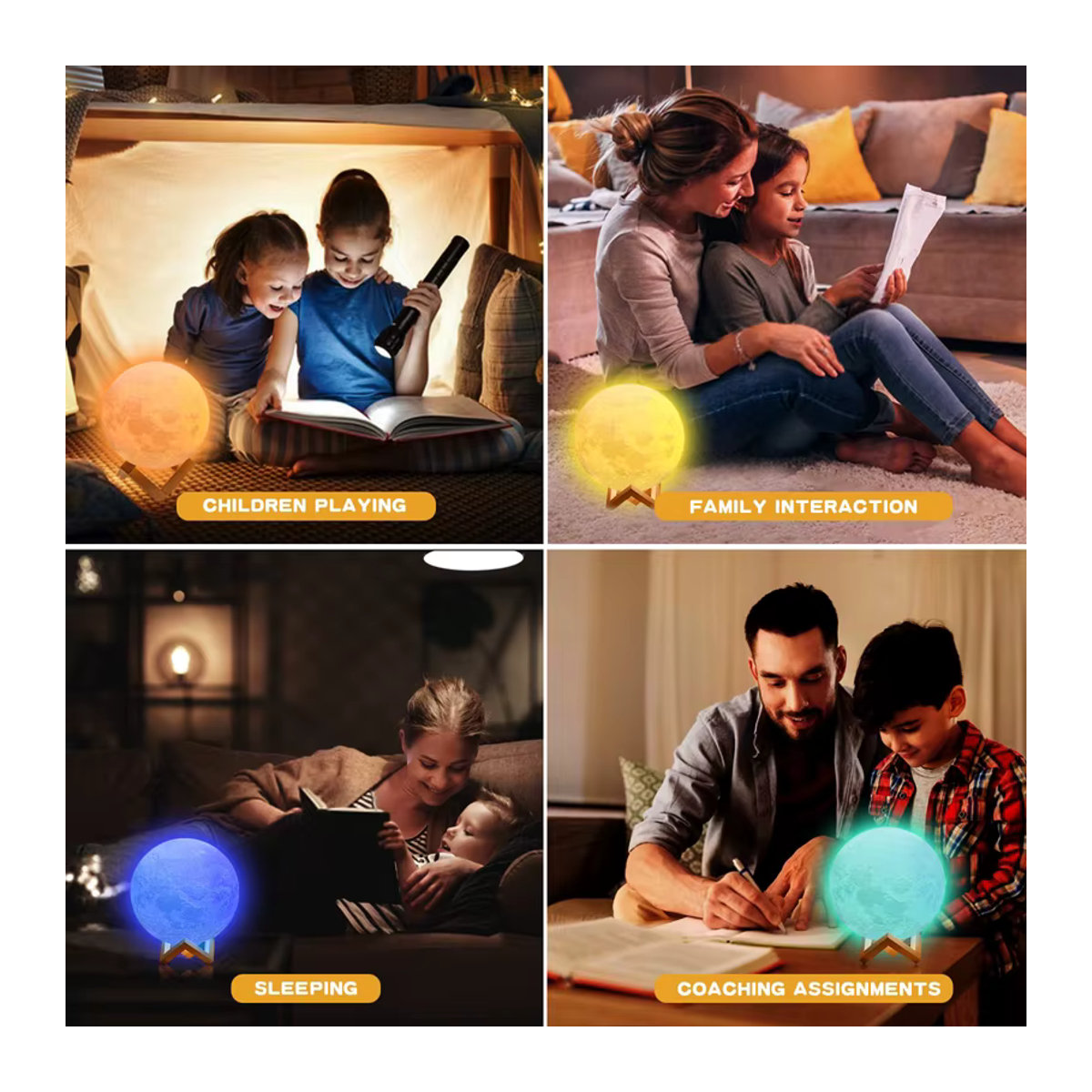 DOUWENXI 3D-Druck Mondlampe mit 16 Farben, wiederaufladbare LED-Nachtlicht mit Touch- und Fernbedienung, buntes Design für die Schlafzimmerdekoration - Bild 3