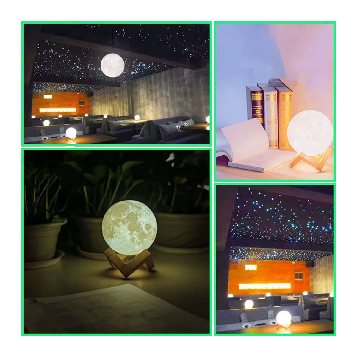 DOUWENXI 3D LED Mond Lampe Bunt als skandinavische Tischlampe für das Schlafzimmer oder als Dekoration - Bild 2
