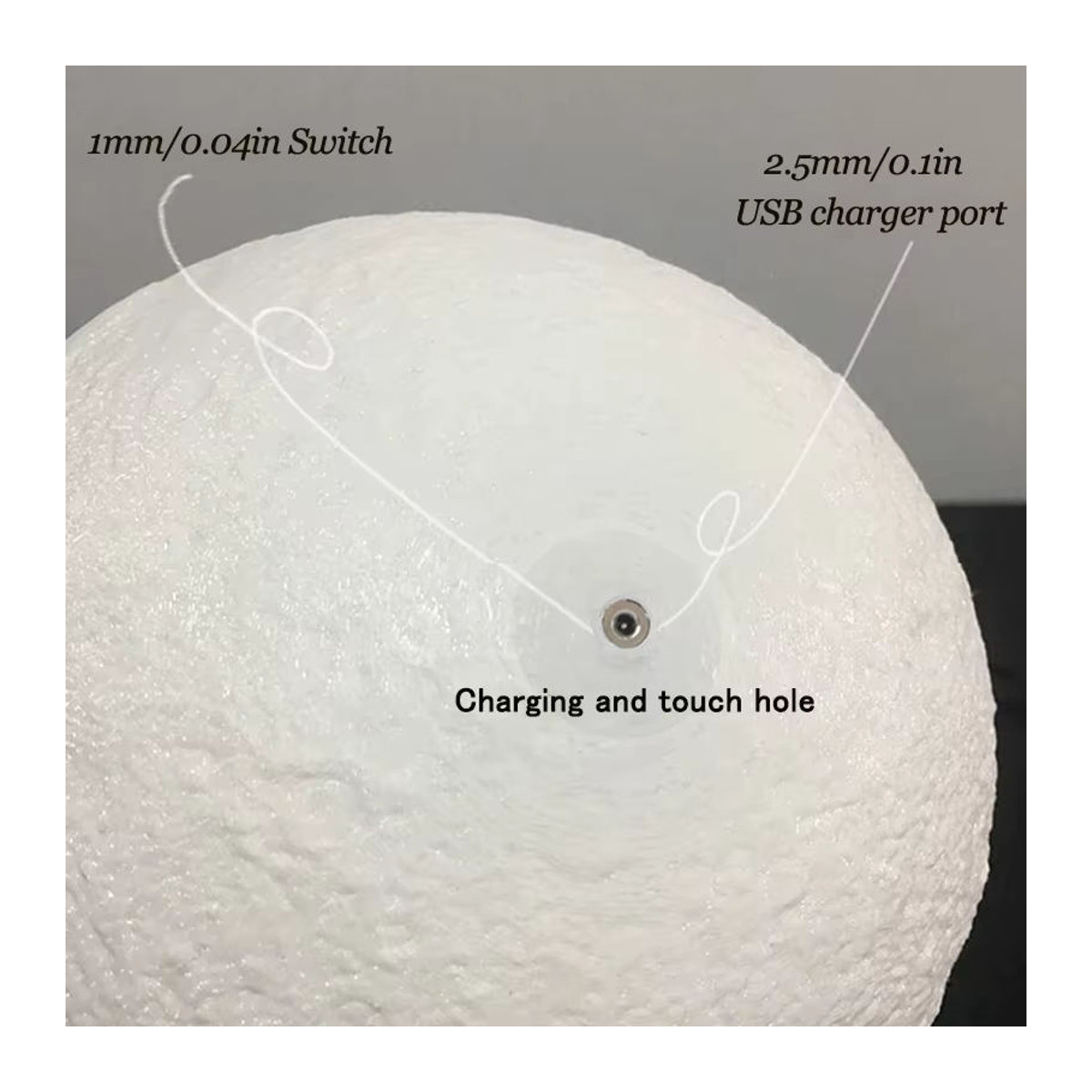 DOUWENXI 3D LED Mond Lampe Bunt als skandinavische Tischlampe für das Schlafzimmer oder als Dekoration - Bild 5