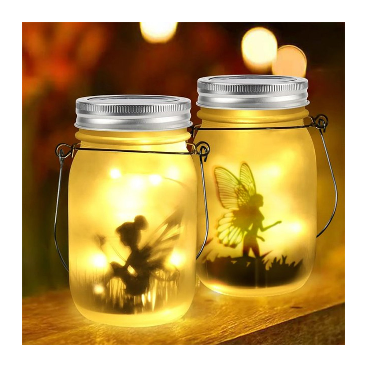 DOUWENXI Solar-Einmachglas-Lichterkette aus Glas in Weiß, IP65 wasserdichte Solarlaterne zur Außendekoration für Garten und Terrasse - Bild 1