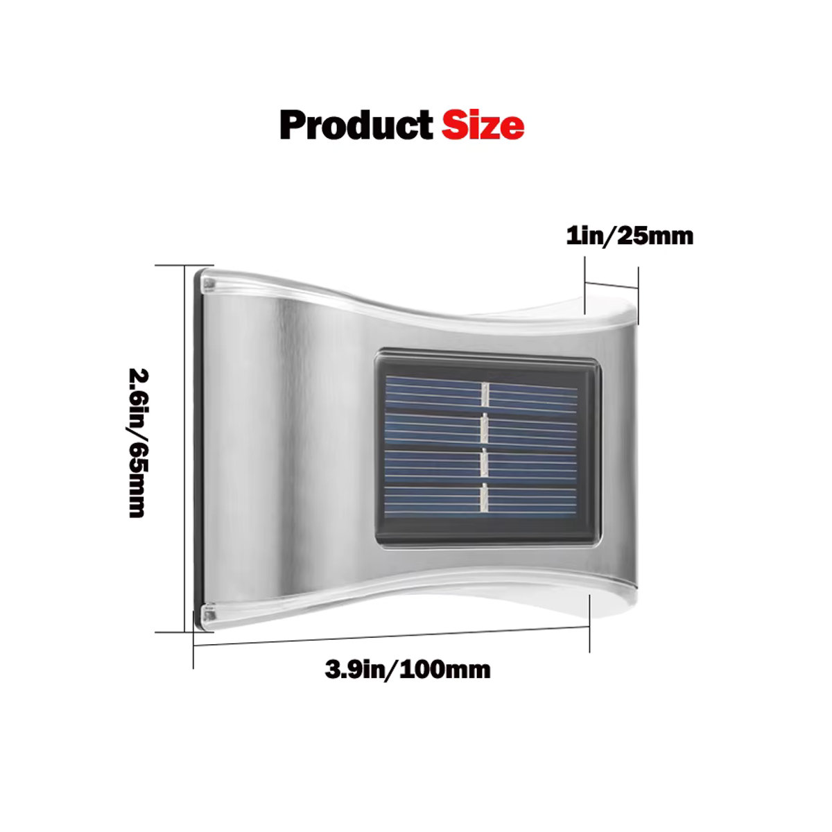 DOUWENXI Solar Wandleuchte aus Edelstahl mit 6 LED für Up/Down Beleuchtung im modernen Design - Bild 4