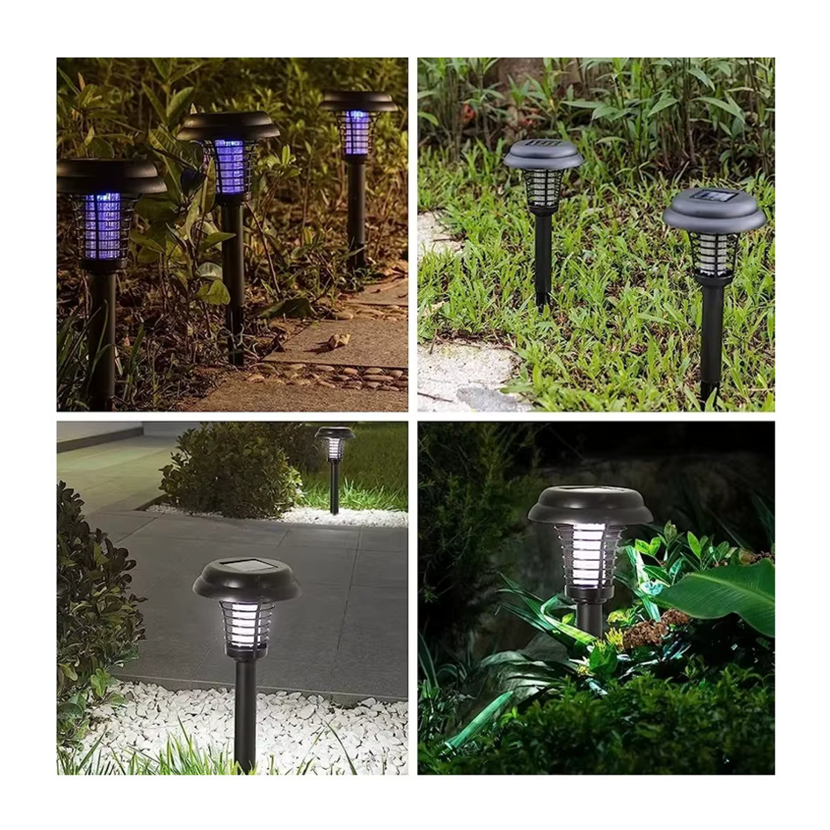 DOUWENXI Solarbetriebene Mückenkiller-Lampe mit UV-Lila und weißer Beleuchtung zur Insektenabwehr für Garten und Terrasse - Bild 5