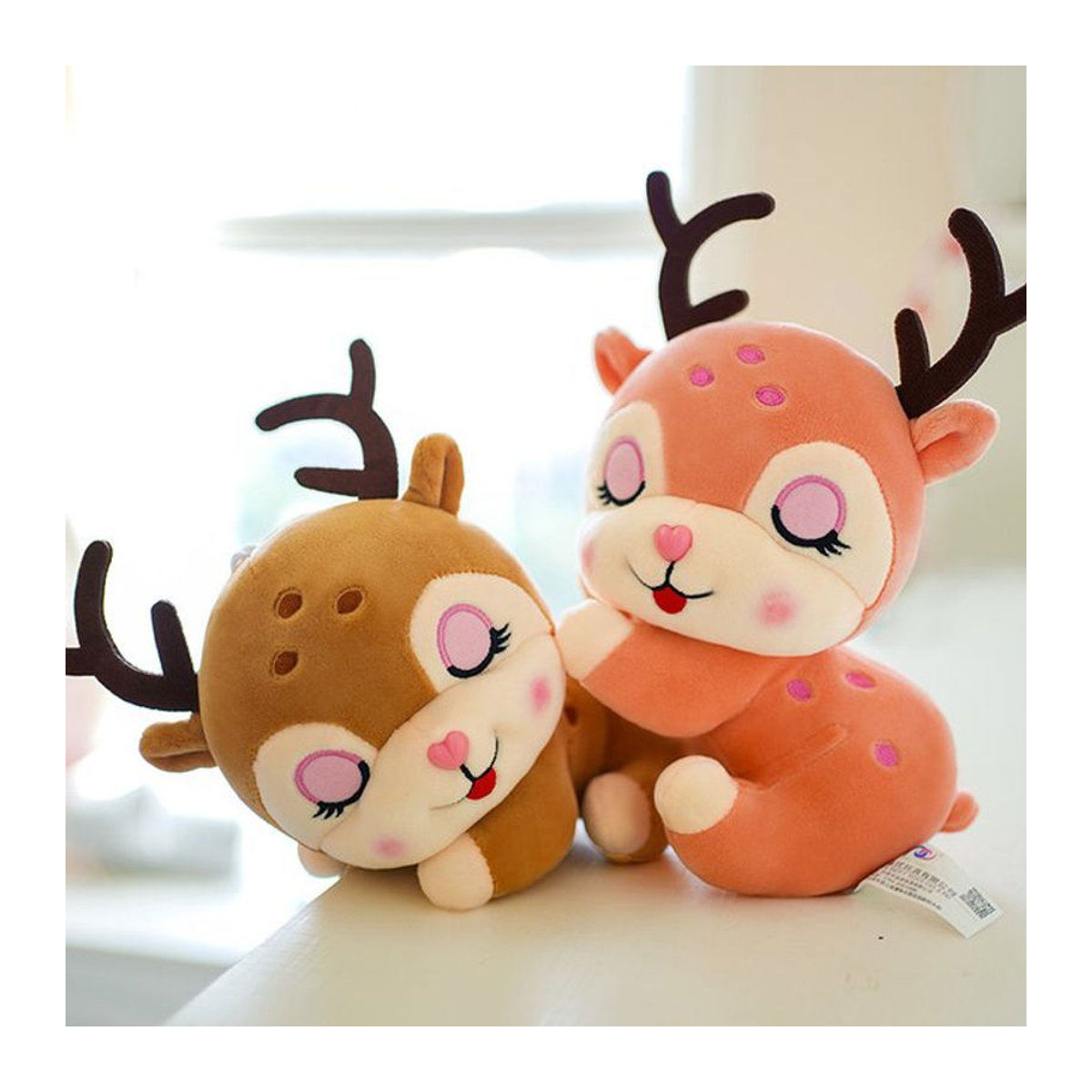 DOYOUDO Sika Deer Plüschtier Mehrfarbig, 25 cm Dekorative Tierfigur aus Textil - Bild 1
