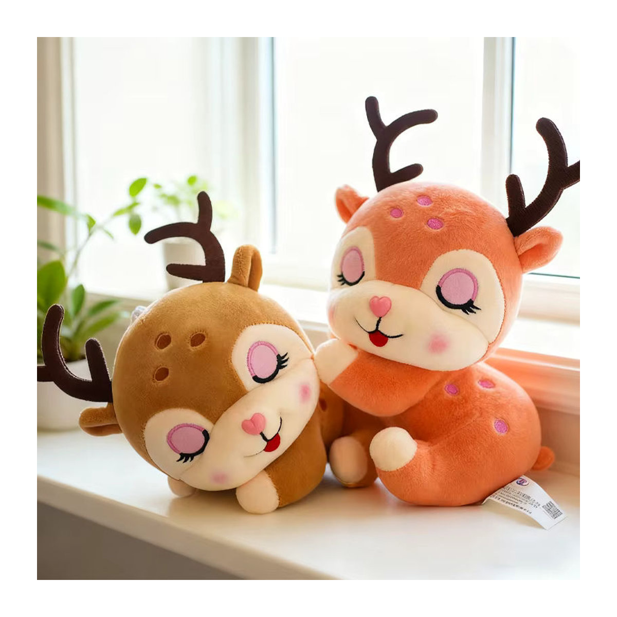 DOYOUDO Sika Deer Plüschtier Mehrfarbig, 25 cm Dekorative Tierfigur aus Textil - Bild 4