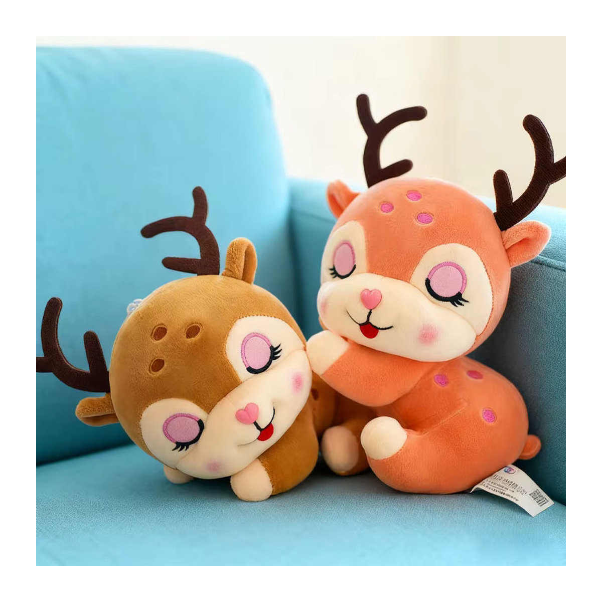 DOYOUDO Sika Deer Plüschtier Mehrfarbig, 25 cm Dekorative Tierfigur aus Textil - Bild 5