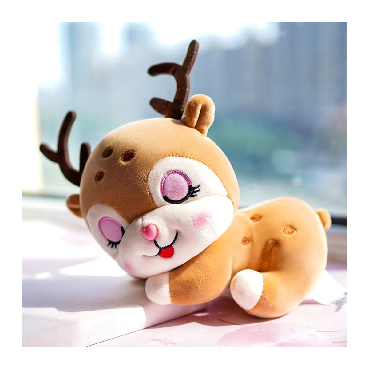 DOYOUDO Sika Deer Plüschtier Mehrfarbig, 25 cm Dekorative Tierfigur aus Textil - Bild 6