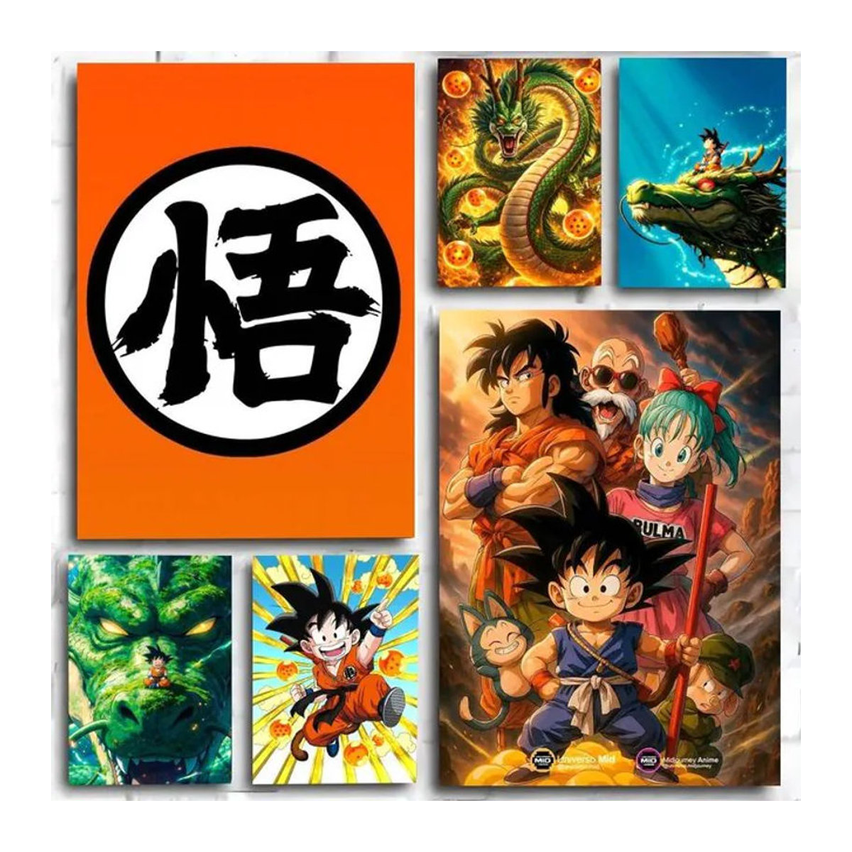 Dragon Ball Anime Poster in Orange mit Typografie als rahmenloser Kunstdruck auf Papier für deine Wanddekoration - Bild 1