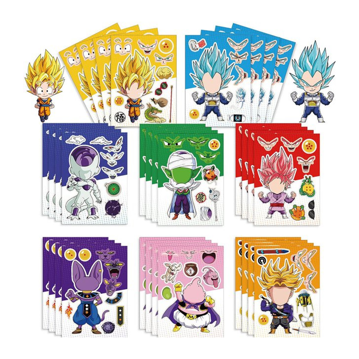 Dragon Ball Anime Puzzle Aufkleber mit Son Goku Motiven von Bandai in Mehrfarbig für Kinder - Bild 1