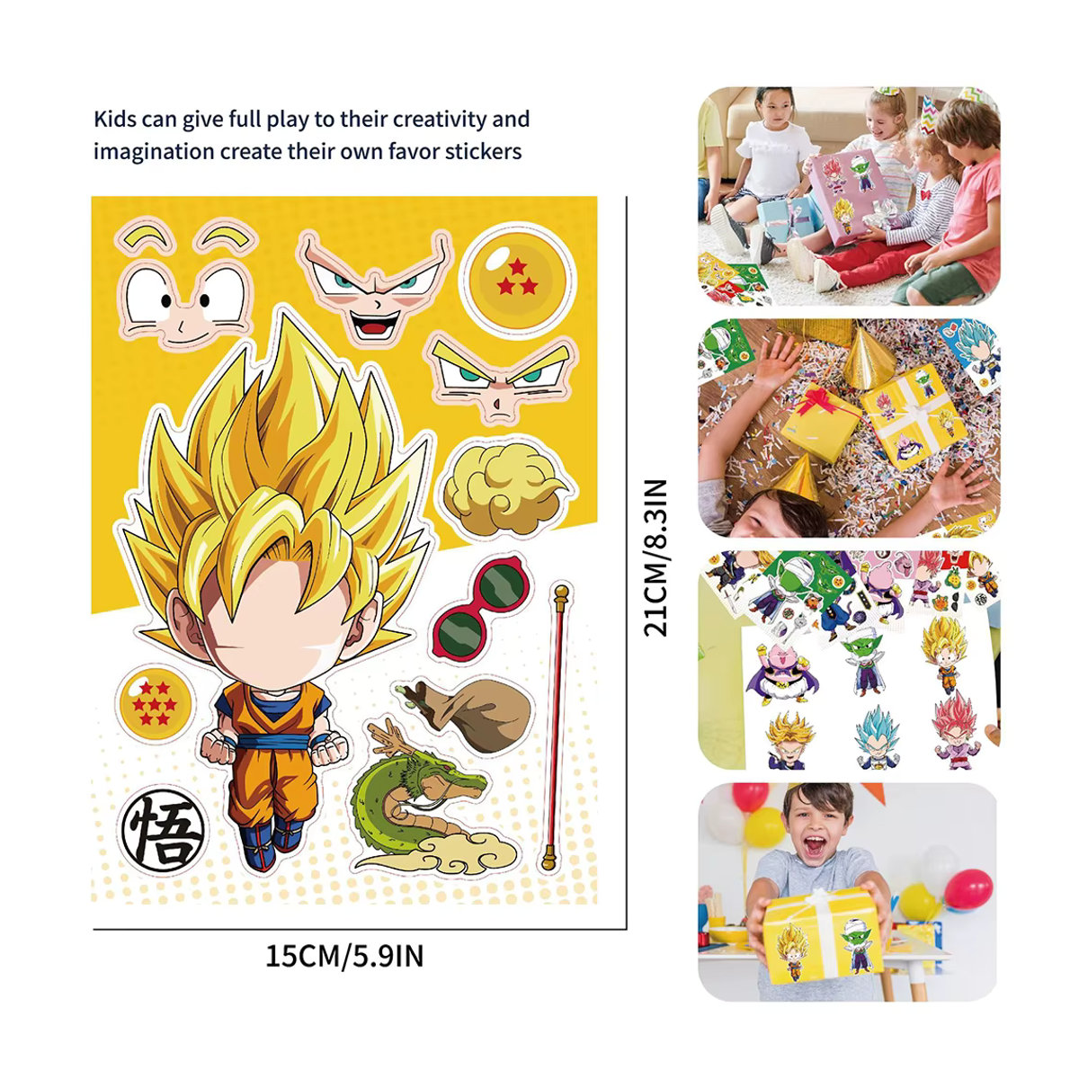Dragon Ball Anime Puzzle Aufkleber mit Son Goku Motiven von Bandai in Mehrfarbig für Kinder - Bild 3