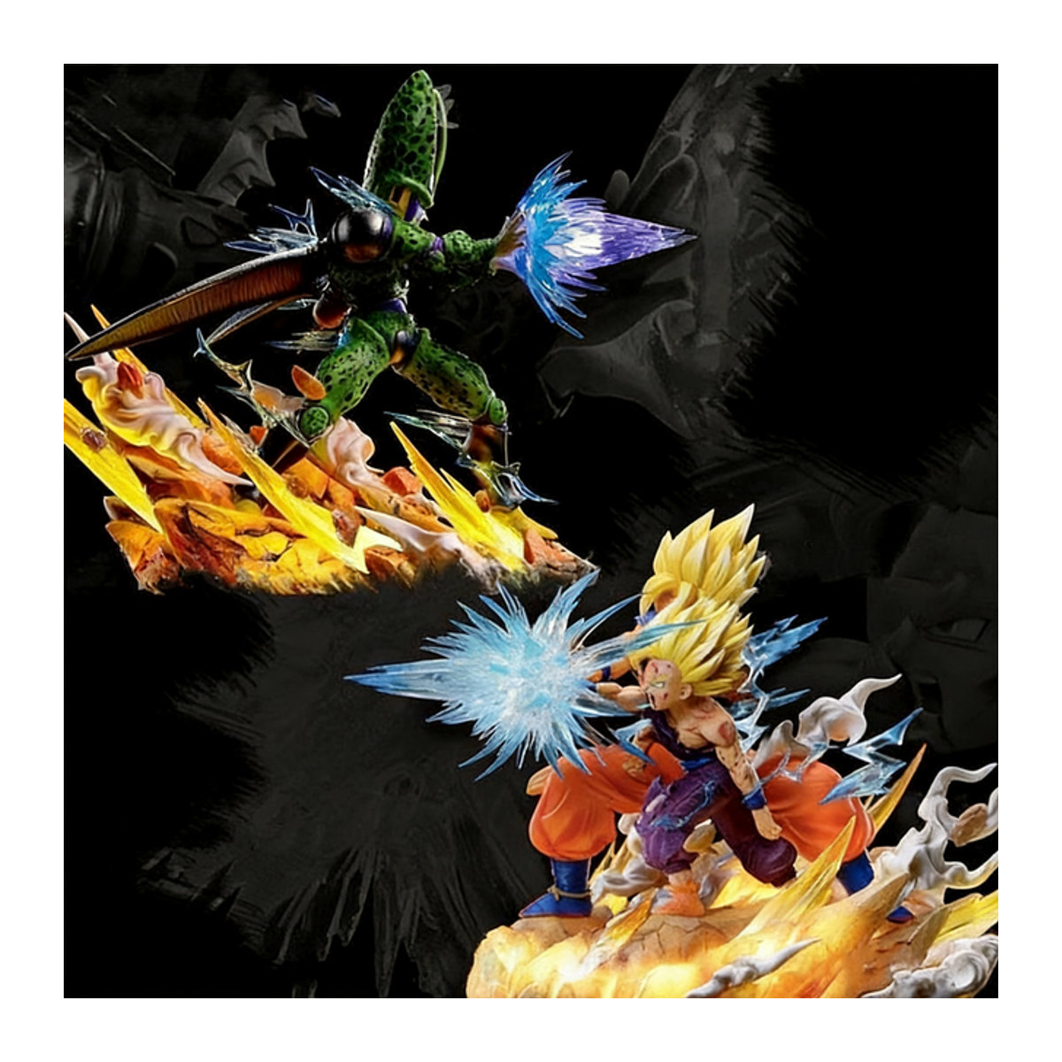 Dragon Ball Cell und Goku Actionfigur aus PVC, mehrfarbiges Sammlerstück als Desktop-Ornament, Höhe: 14 cm - Bild 1