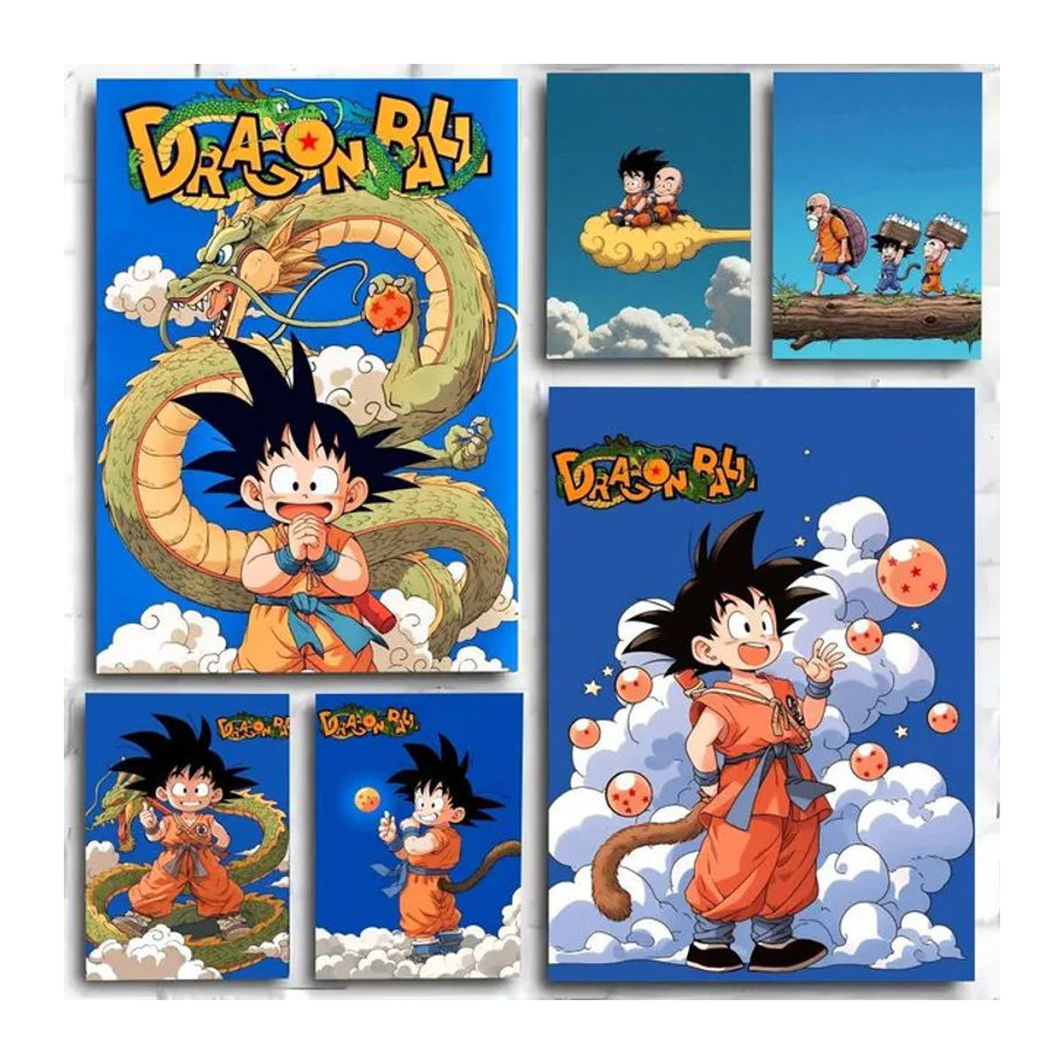 Dragon Ball Goku Anime Poster Kunstdruck auf Papier, mehrfarbig, Hochformat, wandmontiert - Bild 1