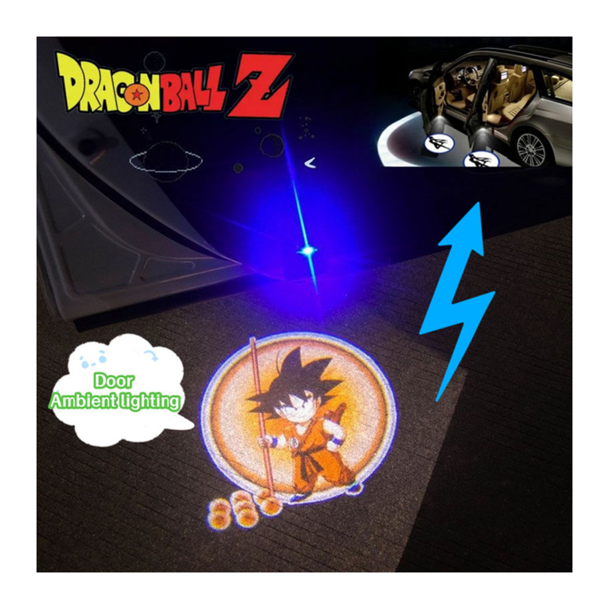 Dragon Ball Son Goku Kame Sennin Kabelloses Induktionslicht mit Türprojektion in Bunt - Bild 1