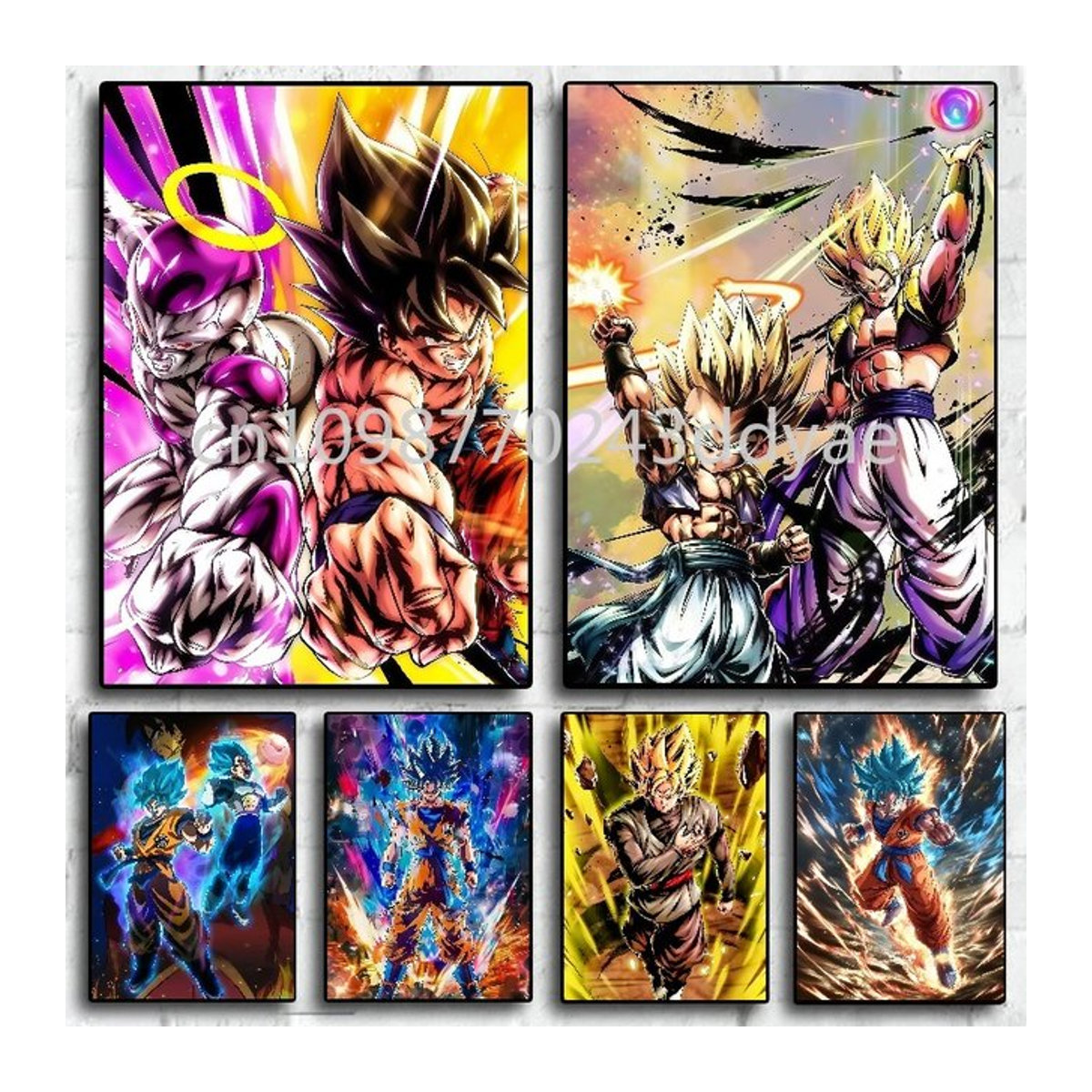 Dragon Ball Wanddekoration Bandai Leinwandmalerei mit Goku und Vegeta in Hochformat und Mehrfarbig - Bild 1