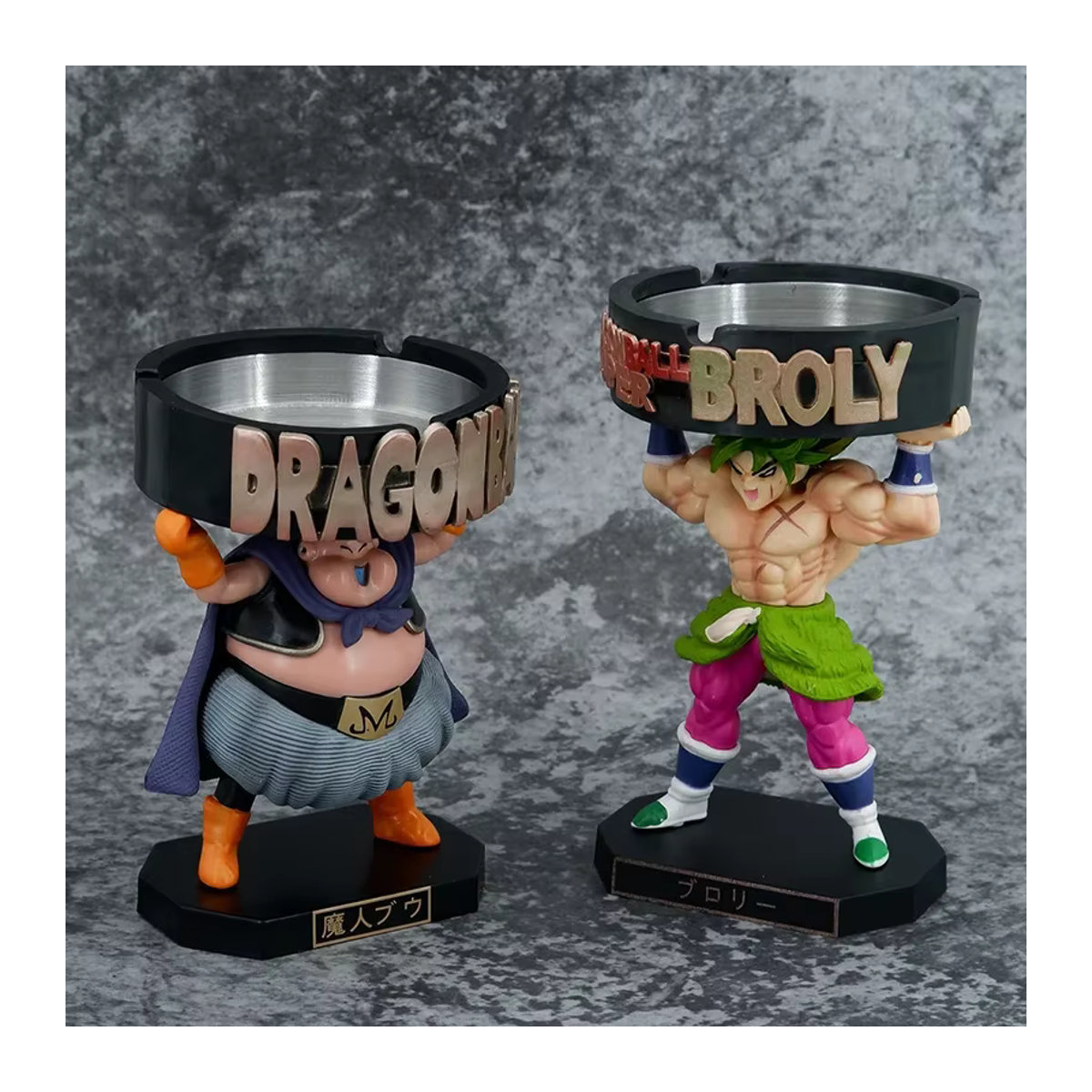 Dragon Ball Z Majin Buu und Broly Figuren Set von Bandai als dekorative Aschenbecher-Schild-Figuren aus Kunststoff, mehrfarbig - Bild 4