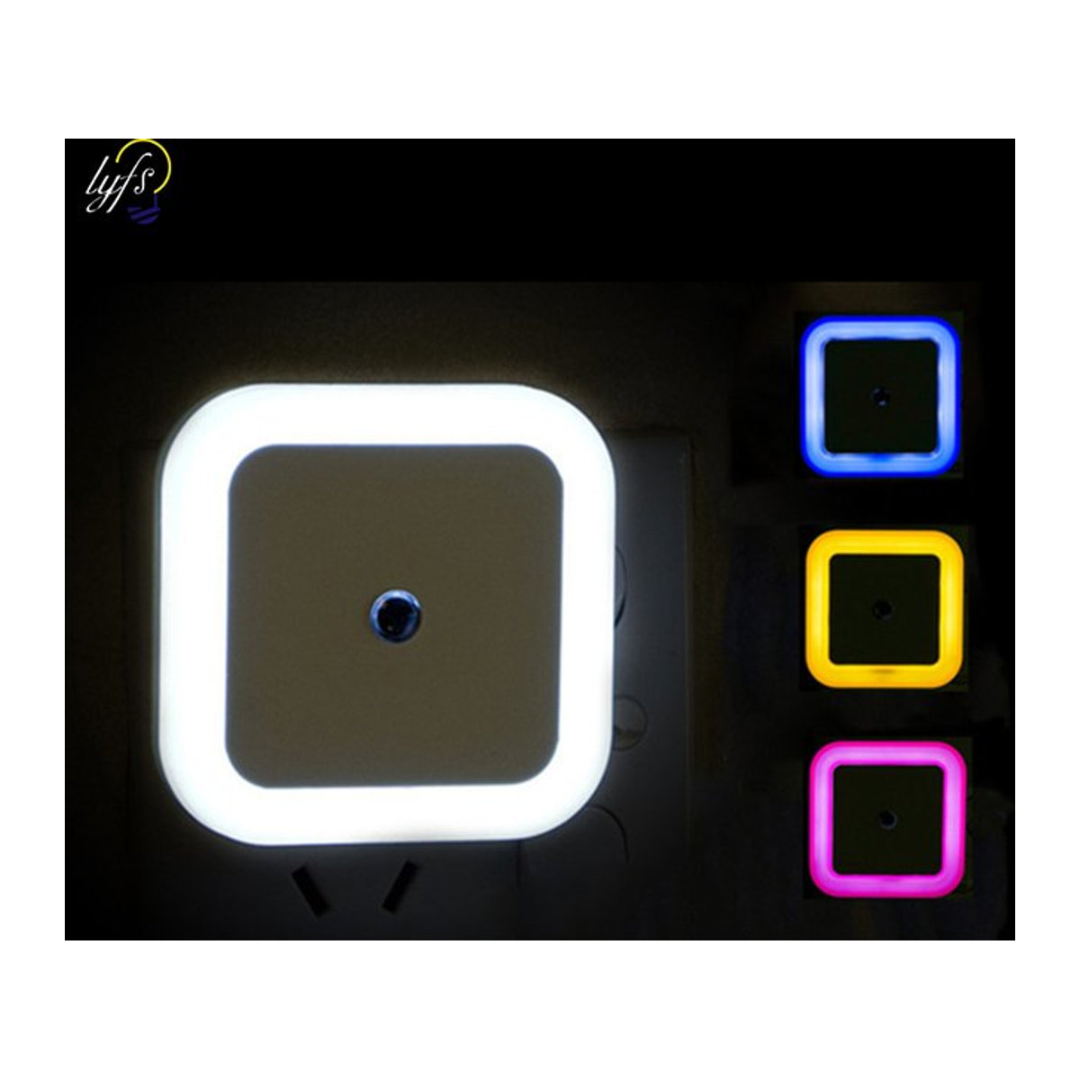 Drahtloses LED Nachtlicht mit Sensor von lyfs in Bunt für Baby, Kinder, Wohnzimmer, Schlafzimmer und Korridor mit EU-Stecker - Bild 1