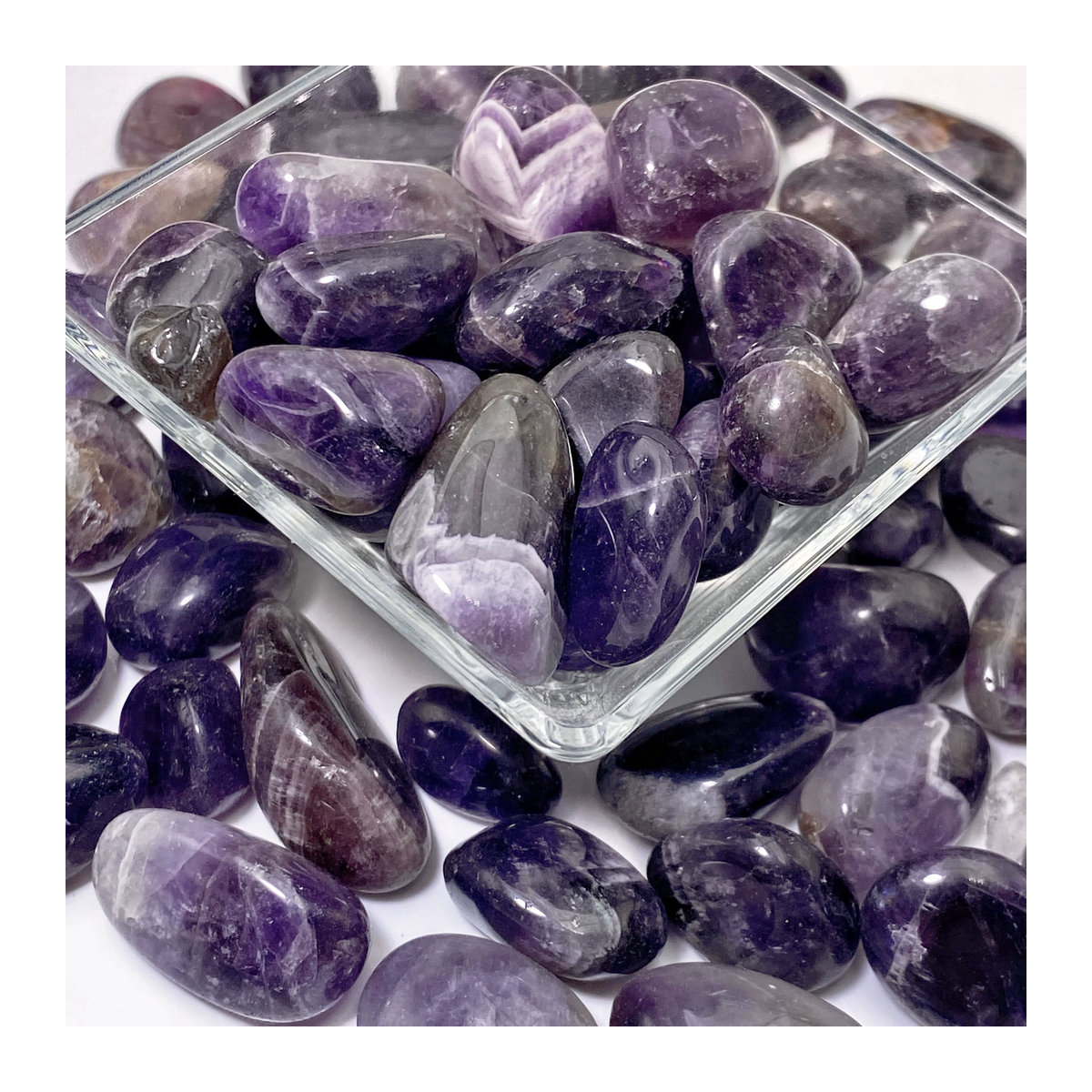 Dream Amethyst Tumble Stones in Lila, 50–100 g, unregelmäßige Dekosteine - Bild 2