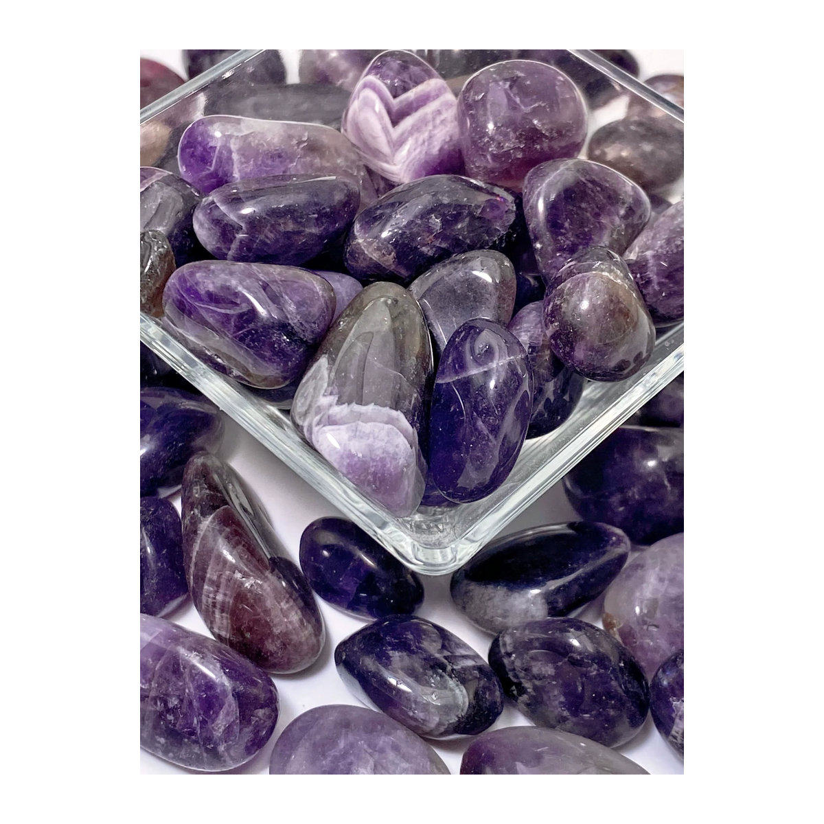Dream Amethyst Tumble Stones in Lila, 50–100 g, unregelmäßige Dekosteine - Bild 6