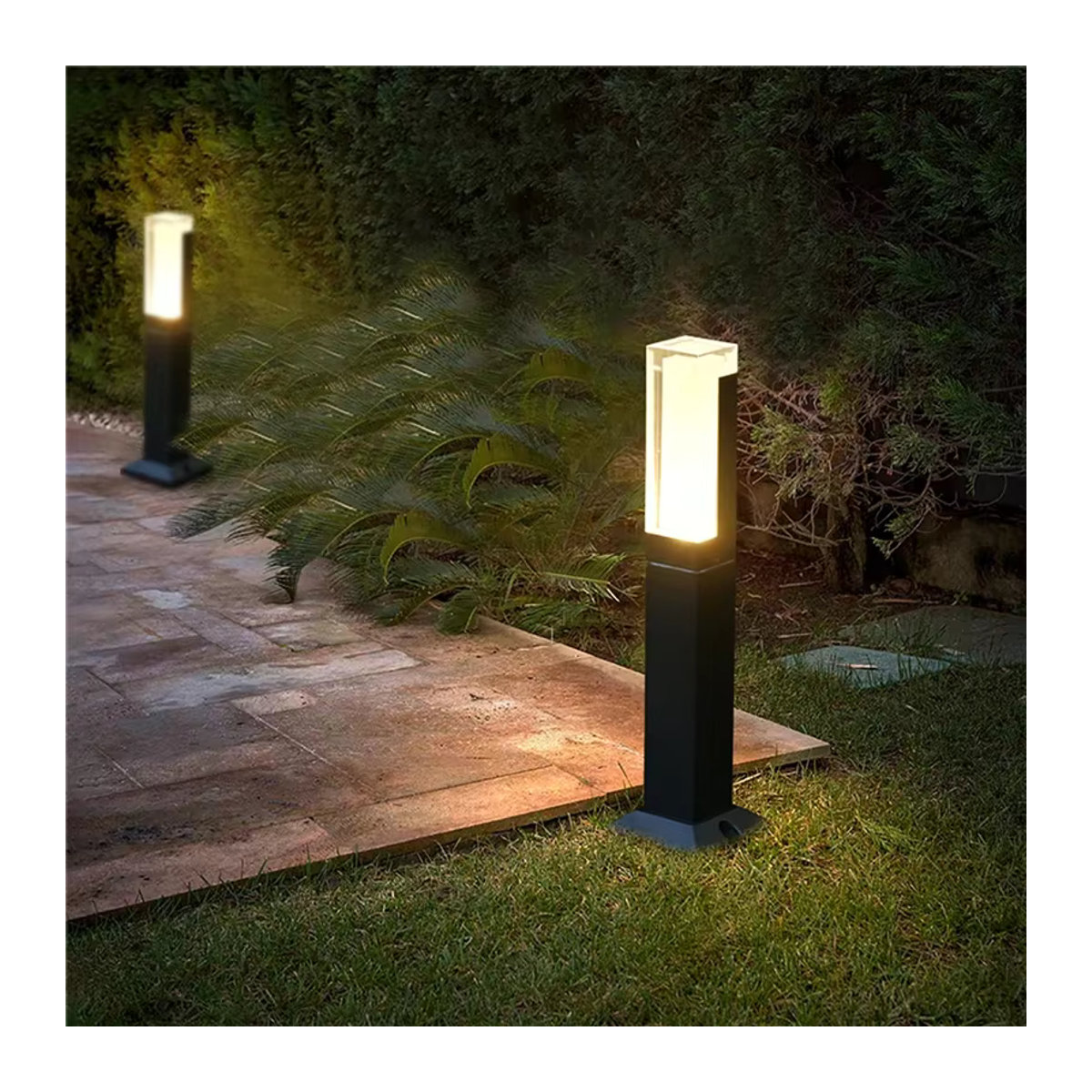 Dreamburgh LED Pollerleuchte aus Aluminium in Anthrazit, Quadratische Gartenleuchte für Außenbereiche, H x B x T: 40 x 27 x 27 cm - Bild 2