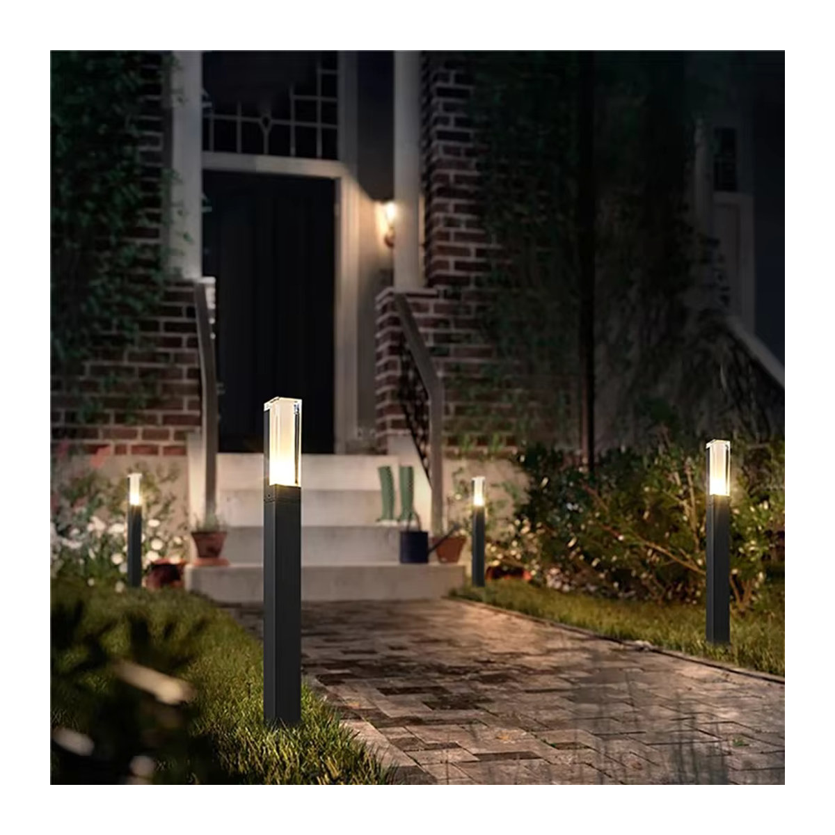 Dreamburgh LED Pollerleuchte aus Aluminium in Anthrazit, Quadratische Gartenleuchte für Außenbereiche, H x B x T: 40 x 27 x 27 cm - Bild 3