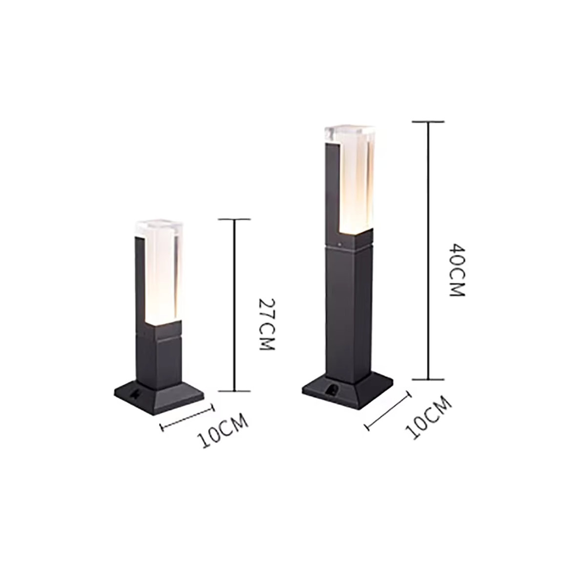 Dreamburgh LED Pollerleuchte aus Aluminium in Anthrazit, Quadratische Gartenleuchte für Außenbereiche, H x B x T: 40 x 27 x 27 cm - Bild 5
