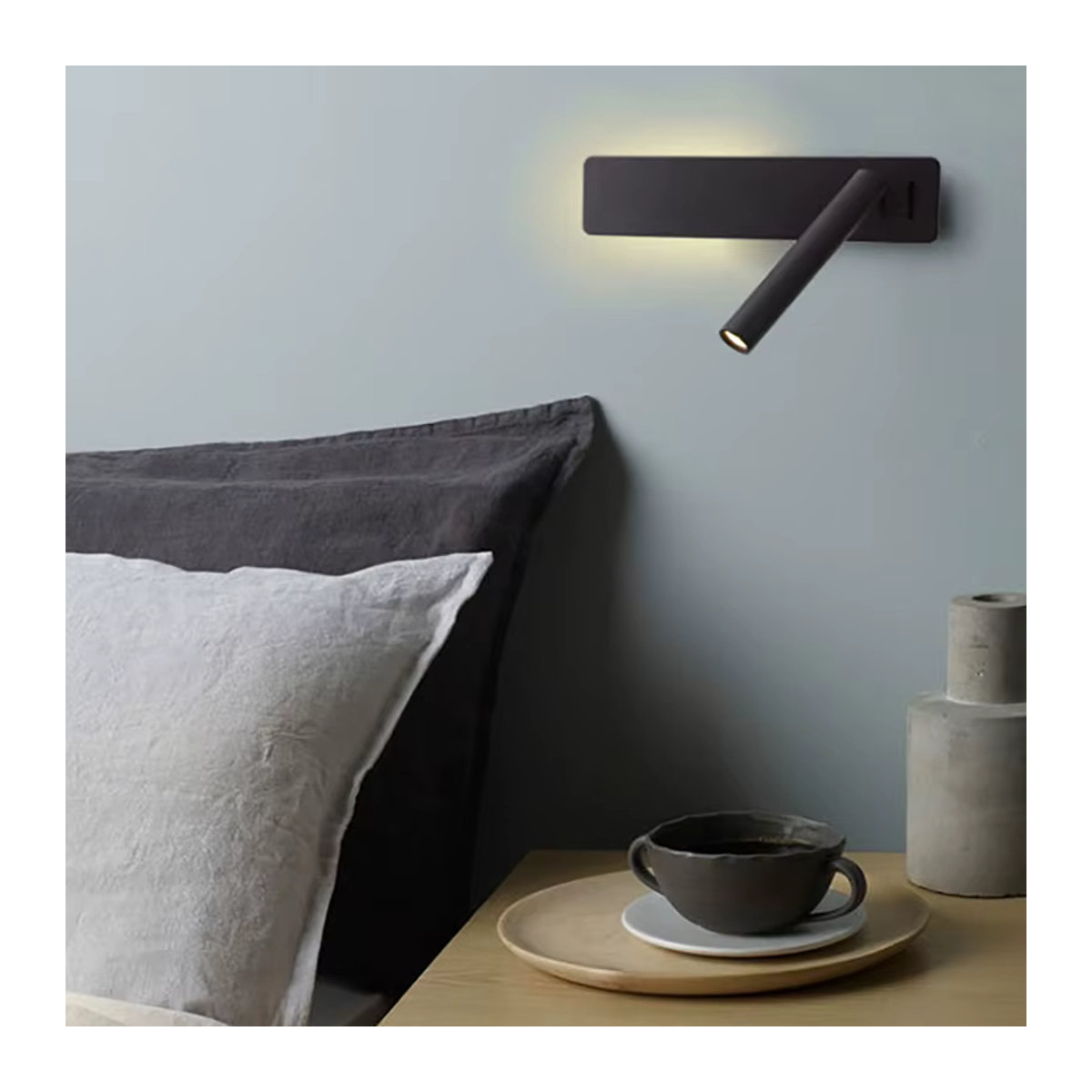 Dreamburgh LED-Wandleuchte in Schwarz als minimalistischer Strahler mit 3 W Spot-LED-Licht für Schlafzimmer und Nachttisch - Bild 1