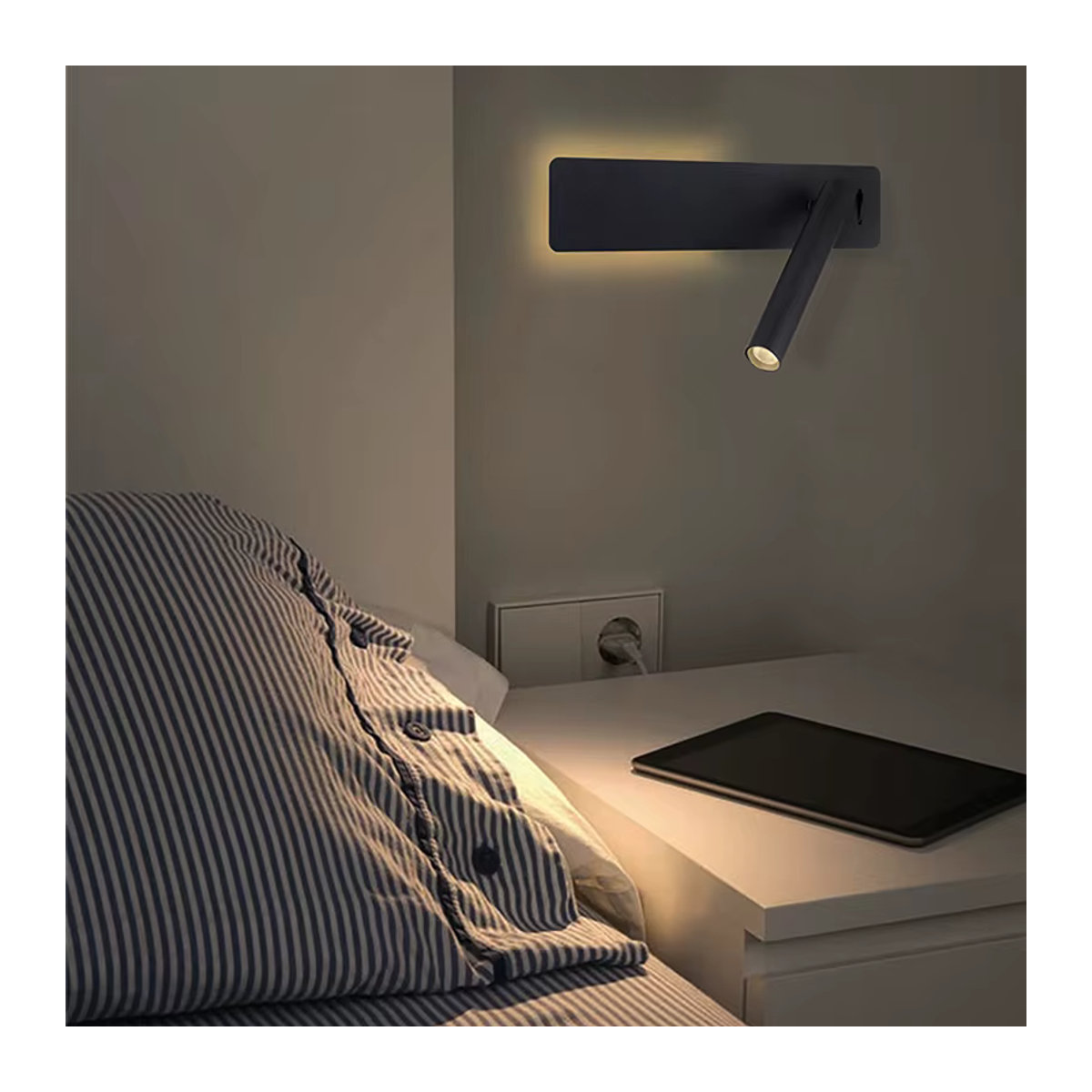 Dreamburgh LED-Wandleuchte in Schwarz als minimalistischer Strahler mit 3 W Spot-LED-Licht für Schlafzimmer und Nachttisch - Bild 2