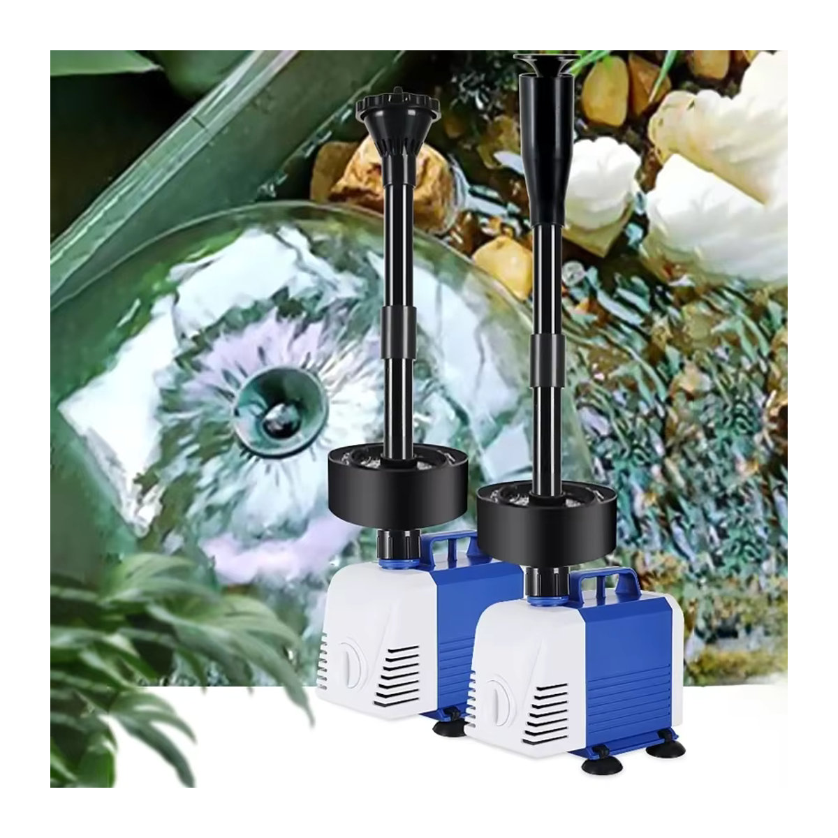 Dreamburgh Pilz-Brunnenpumpe für Fischteiche und Gartenlandschaften in Blau, 110V/220V Wasserzirkulationspumpe - Bild 2