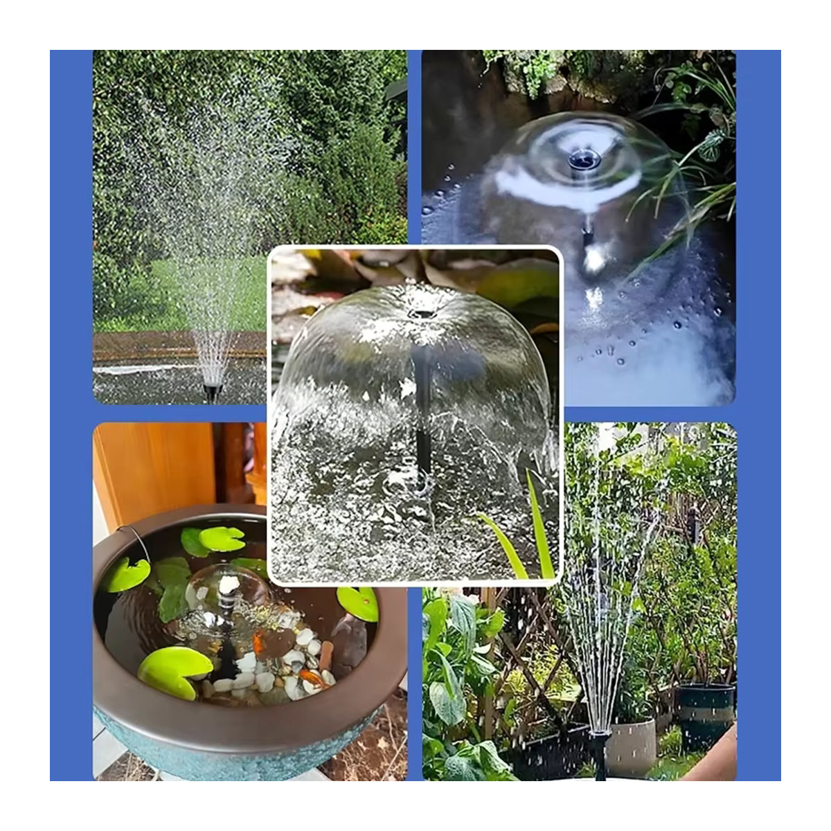 Dreamburgh Pilz-Brunnenpumpe für Fischteiche und Gartenlandschaften in Blau, 110V/220V Wasserzirkulationspumpe - Bild 6