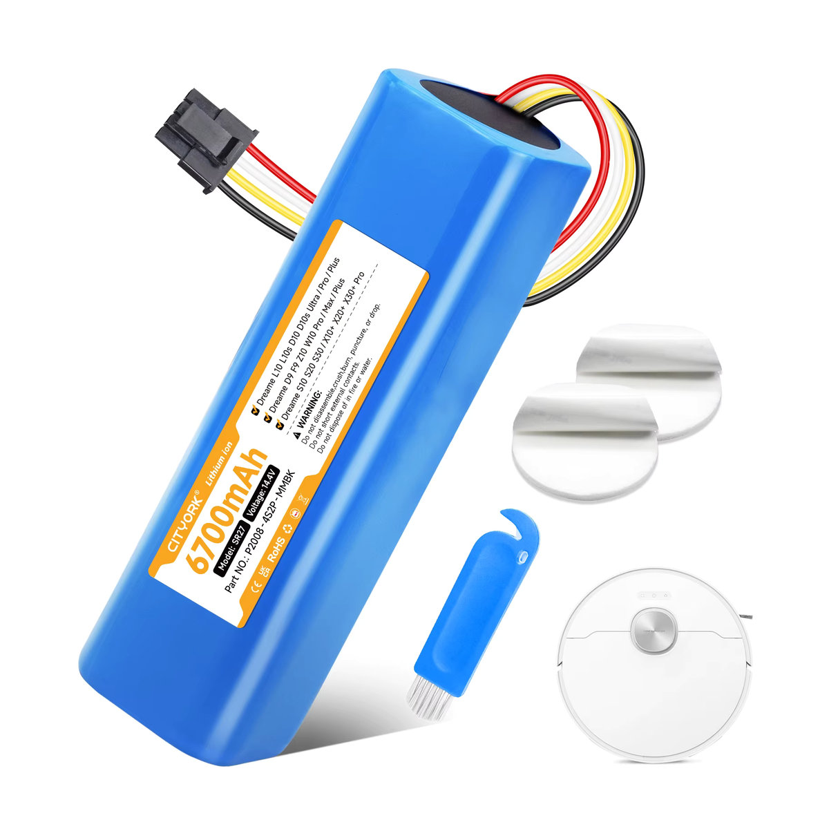 Dreame Ersatzakku 14,4V in Blau für Saugroboter L10 D10 Ultra Pro Plus D9 F9 Z10 W10 Pro Max Plus S10 S20 S30 X10+ X20+ - Bild 7