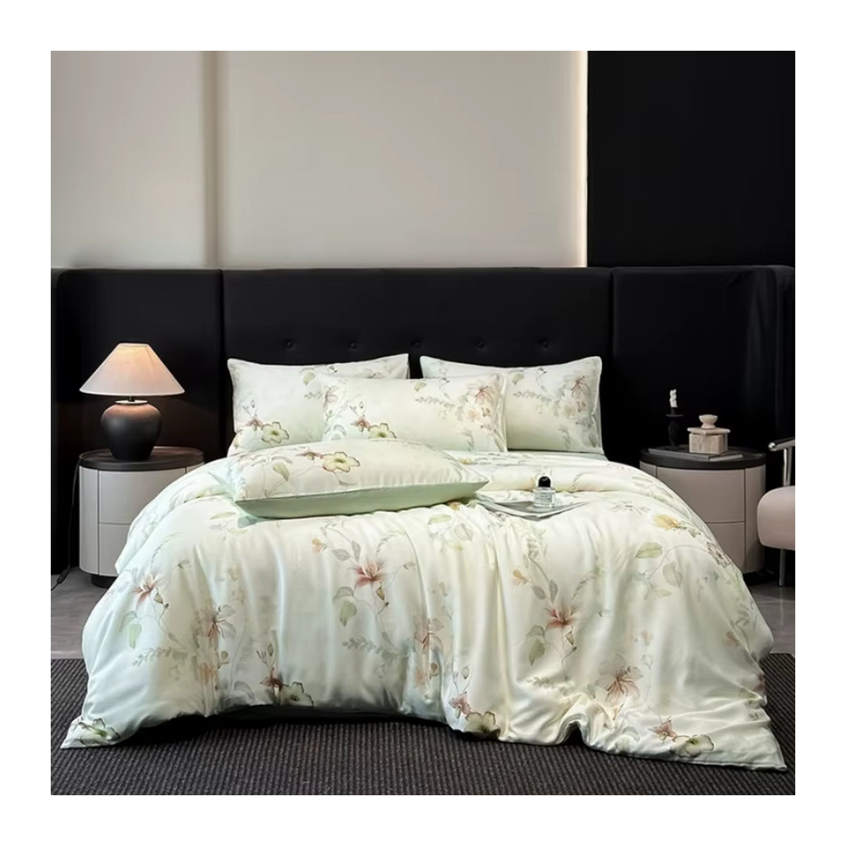 Dreamreal Bettwäsche-Set aus Bio-Bambus im Vintage-Stil, Grün, Queen-Size - Bild 2