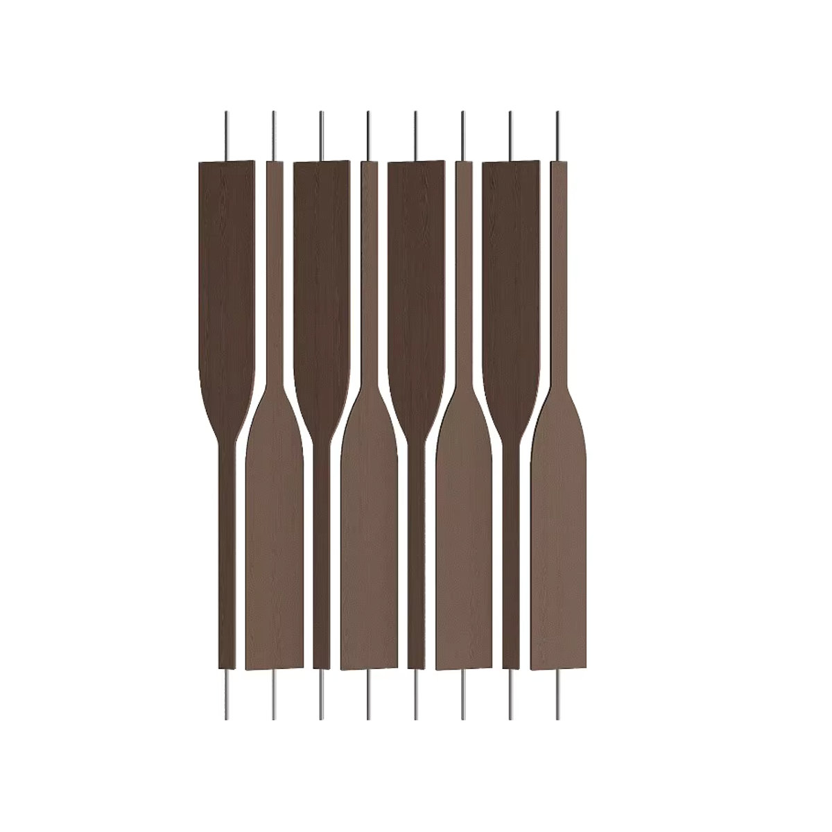 Drehbarer Raumteiler aus Massivholz in Braun, minimalistisches Design, freistehend - Bild 5