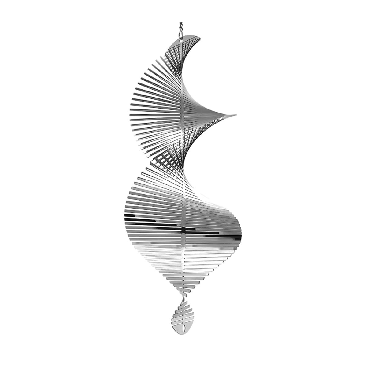 Drehbares Edelstahl-Windspiel in Windmühlen-Optik als spiralförmiges Gartenornament für deinen Hof und Garten - Bild 2