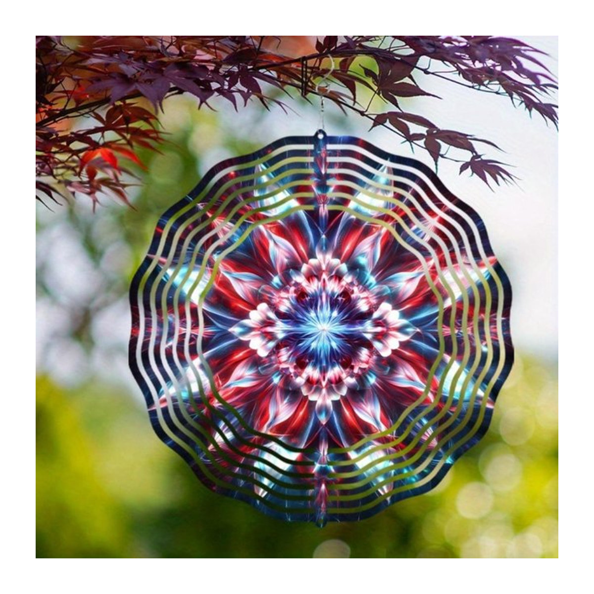 Drehbares Mandala-Windspiel aus Metall von CIFBUY in Bunt für Garten und Balkon - Bild 1