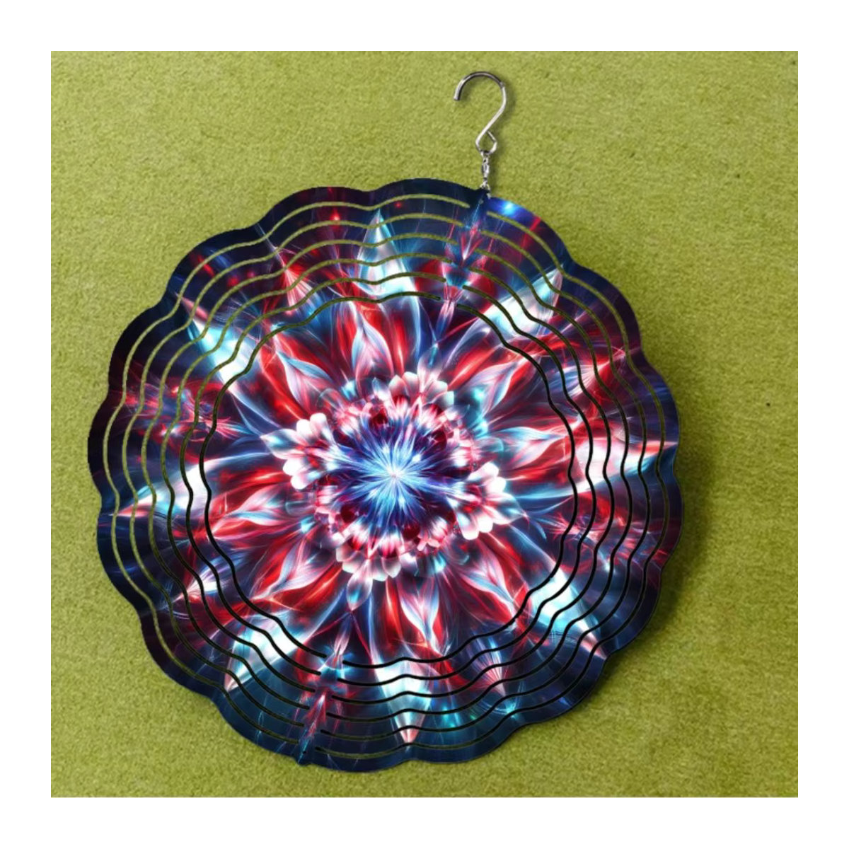 Drehbares Mandala-Windspiel aus Metall von CIFBUY in Bunt für Garten und Balkon - Bild 2