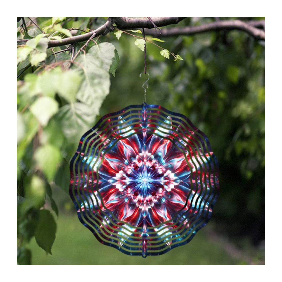 Drehbares Mandala-Windspiel aus Metall von CIFBUY in Bunt für Garten und Balkon - Bild 4