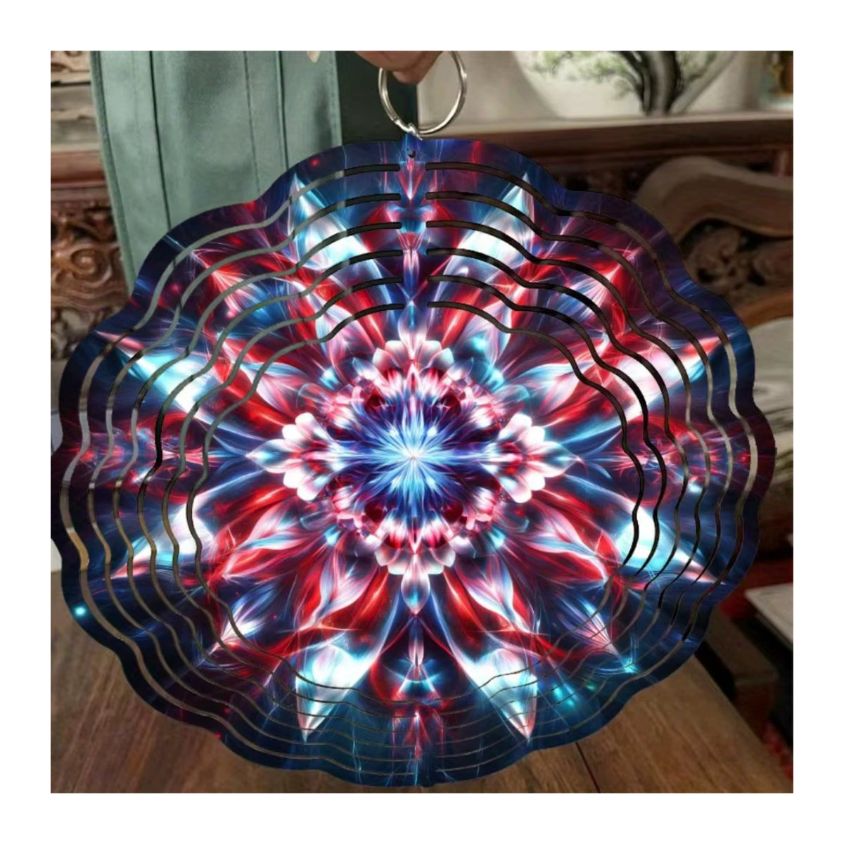 Drehbares Mandala-Windspiel aus Metall von CIFBUY in Bunt für Garten und Balkon - Bild 6