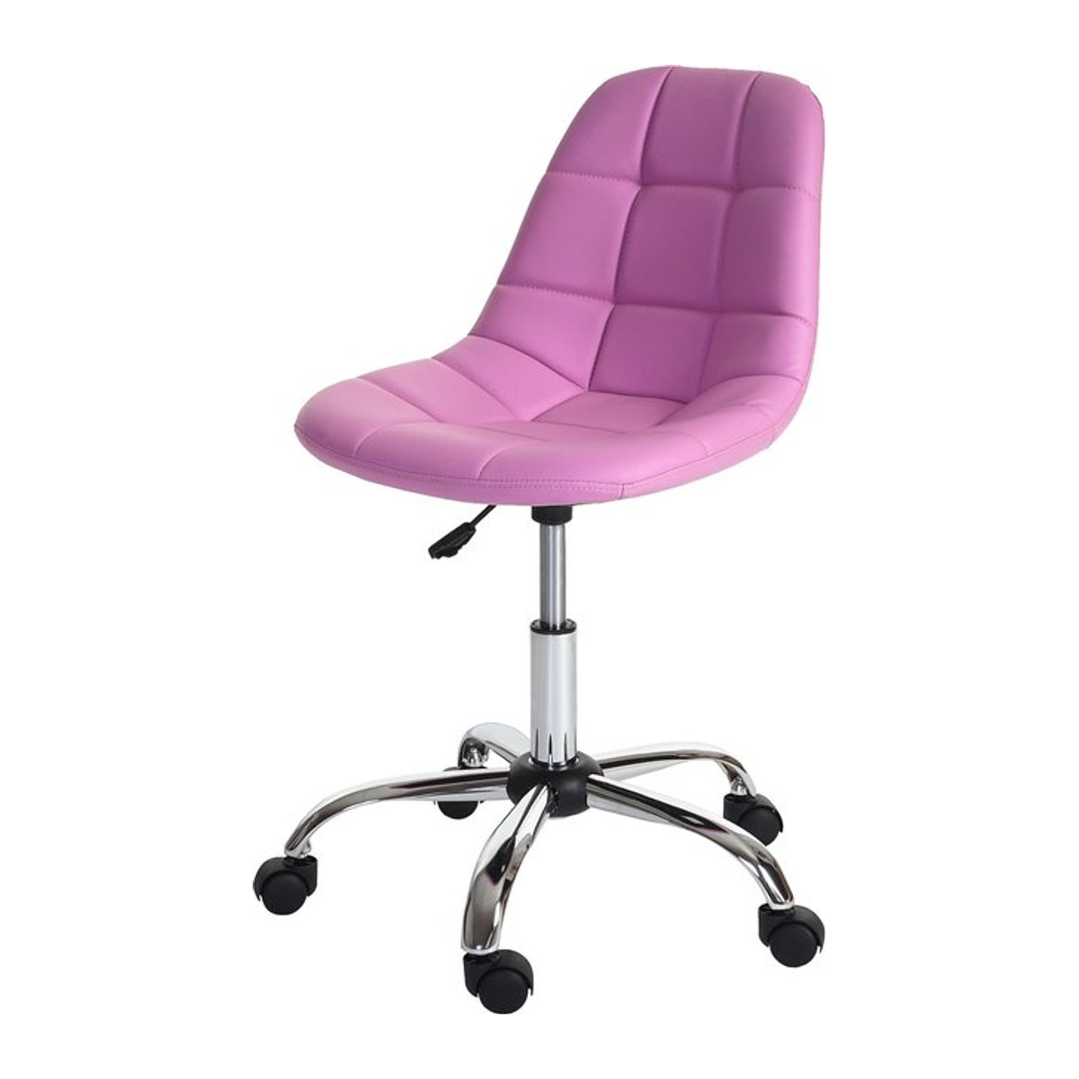 Drehstuhl MCW-A60 Arbeitshocker mit Schalensitz aus Kunstleder in Rosa - Bild 1
