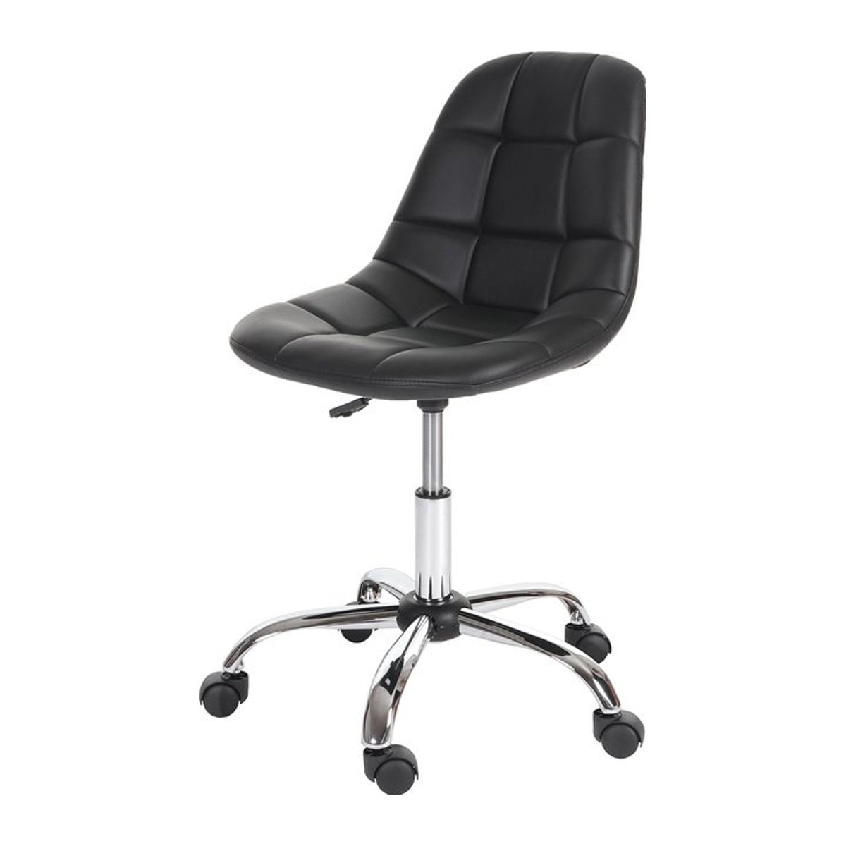 Drehstuhl MCW-A86 Arbeitshocker mit Schalensitz aus Kunstleder in Schwarz - Bild 1
